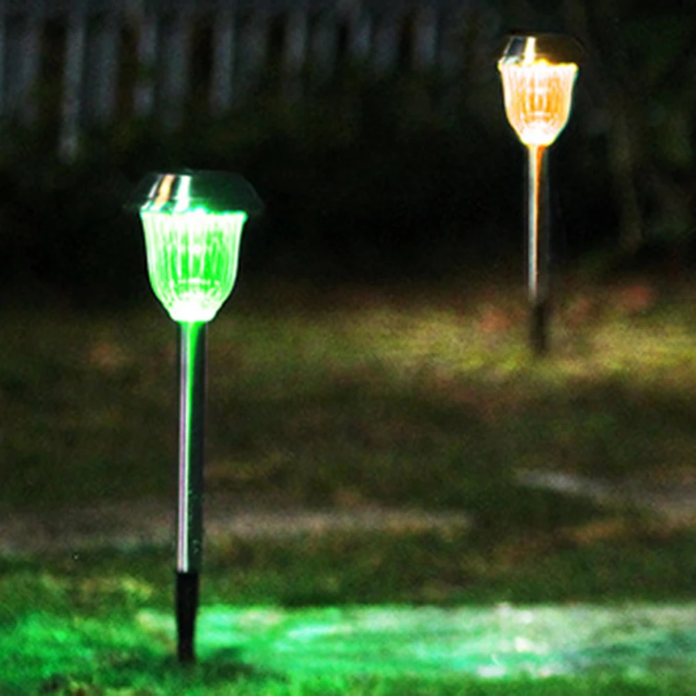2PCS Edelstahl Solar Rasen Licht Garten Hof Im Freien Wasserdichte Landschaft Licht Boden Stecker Licht