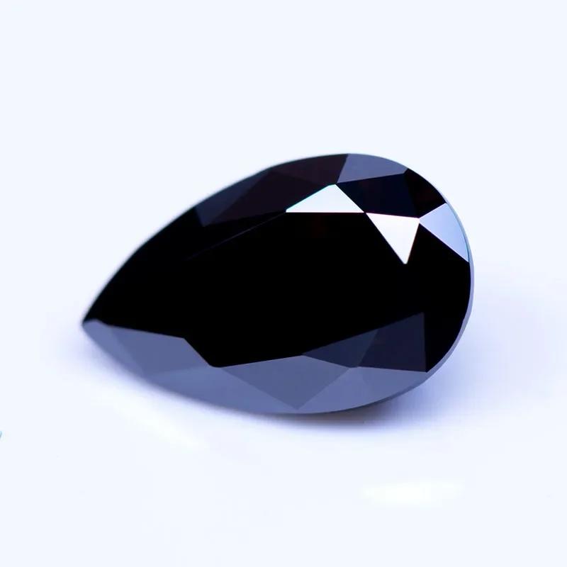 Moissanite Gemstone Primary Color Black Pear Cut  Lab Grown Diamond for Advanced Jewelry Making Materials with GRA Certificate