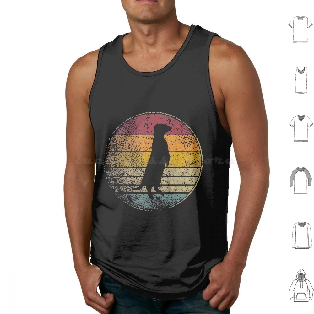 Meerkat Nature Outdoors Vintage Distressed Tank Tops Vest Sleeveless Retro Sandworm Surfing Surf Surfer Beach Distressed Style