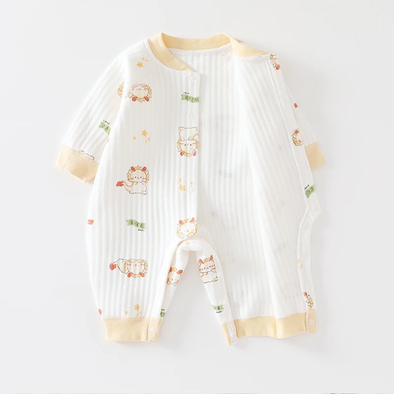 Gepolsterter Baby-Strampler 0-24M, Herbst-Winter Reine Baumwolle Thermo-Schlafanzug, Leichter Unisex-Krabbelanzug für Babys Jungen Mädchen – Detail 3