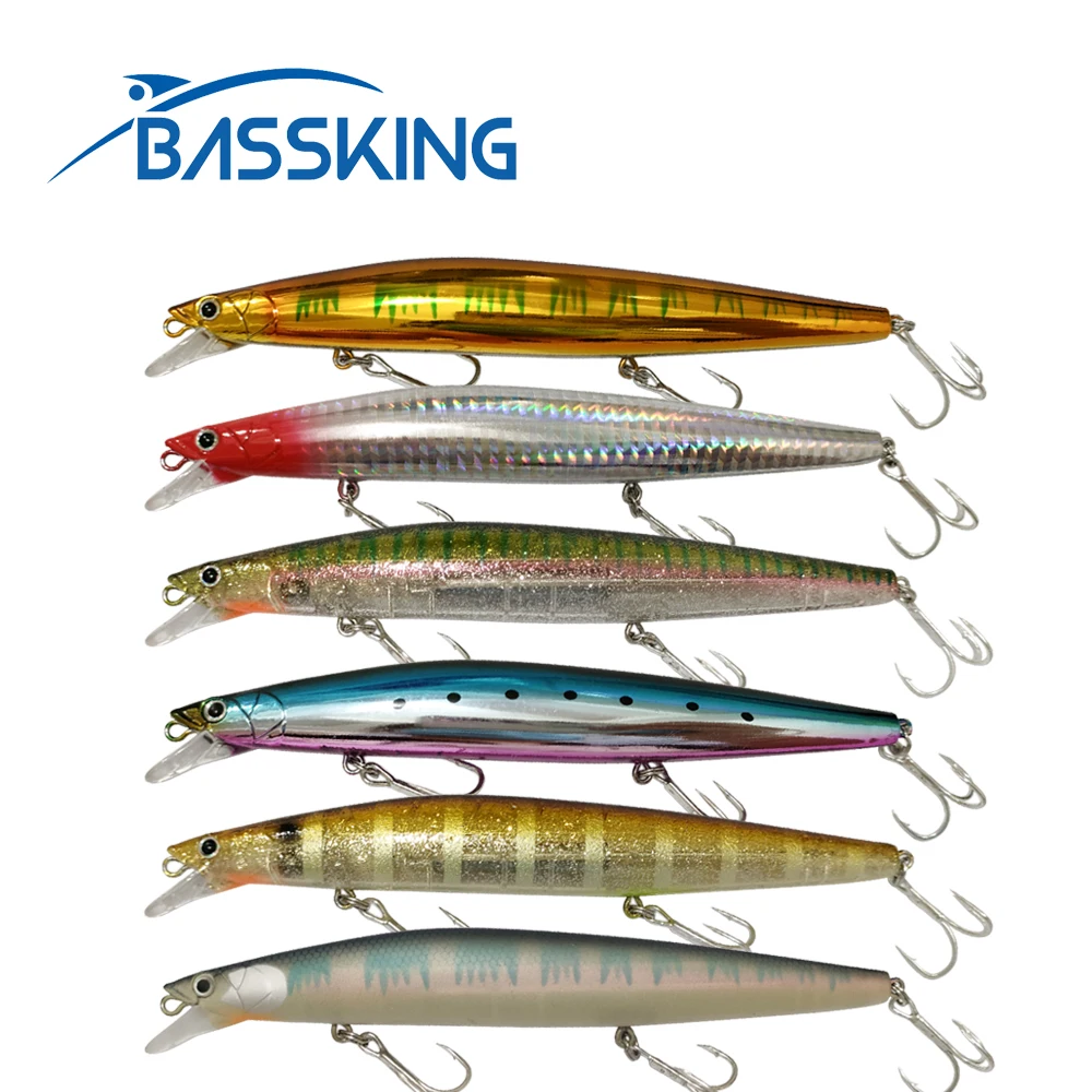 BASSKING Sinking Minnow Bait 145mm 26g Long Casting Saltwater Sea Fishing Lure Artificial Bait Pesca Bass Swimbait Hard Bait