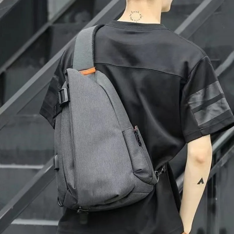 Multilayer Sports Chest Bag for Men, Functional Backpack, Shoulder Bag, Leisure Commuter, Crossbody Bag, Fashion