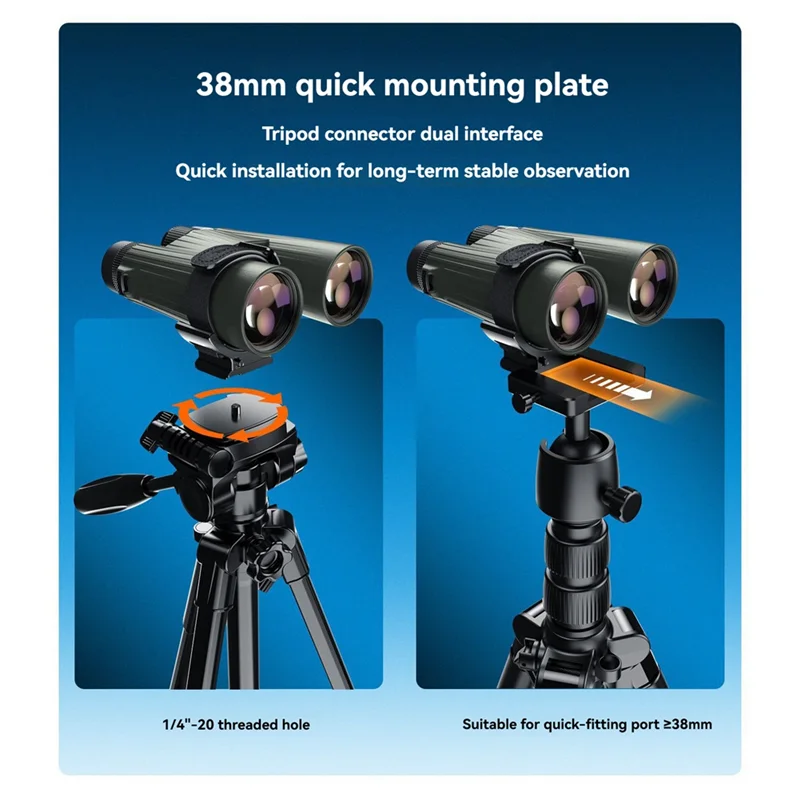 VO-望遠鏡マウント 38MM クイックリリースプレート 1/4 ネジサポート 360 °   回転単眼鏡双眼鏡バックパックマウント