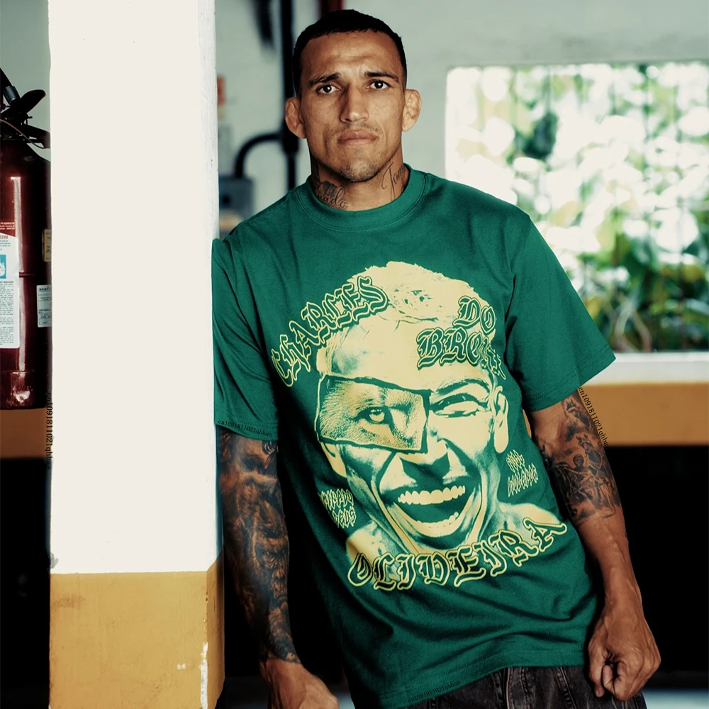 NOVEDAD DE VERANO 2026, camiseta de manga corta de algodón UFC Charles Oliveira para hombre, ropa deportiva informal de moda cómoda y transpirable de gran tamaño