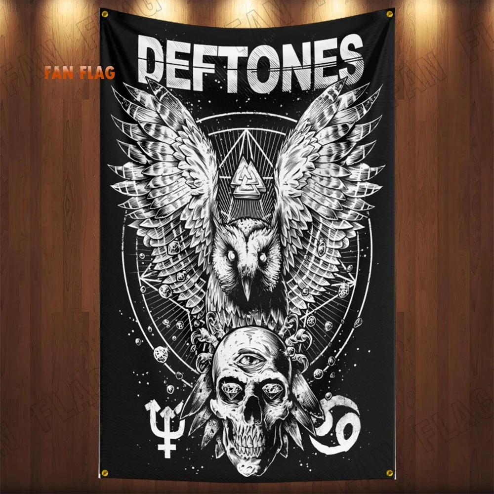 3x5ft D-Deftone Alternative Metal Band Flag Polyester Printed Music Banner for Decor