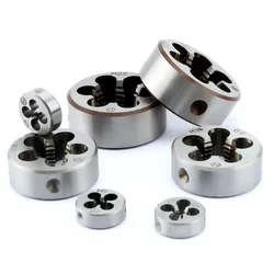 Alloy Steel 1pcs Hard Round Die Tap Threading Metric Mini Dies Set Right Hand Die M3 M4 M5 M6 M8 M10 M12 M14 M16 M18 M20 M27 M30