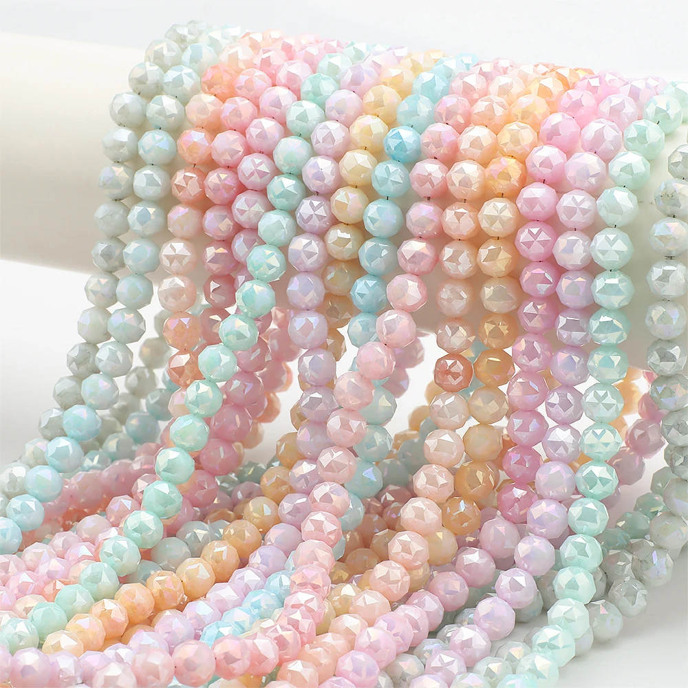 8mm Czech Round Spacer Glass Crystal Loose Beads For Jewelry Making Diy Accessories Colorful Faceted Crystal Beads Wholesale