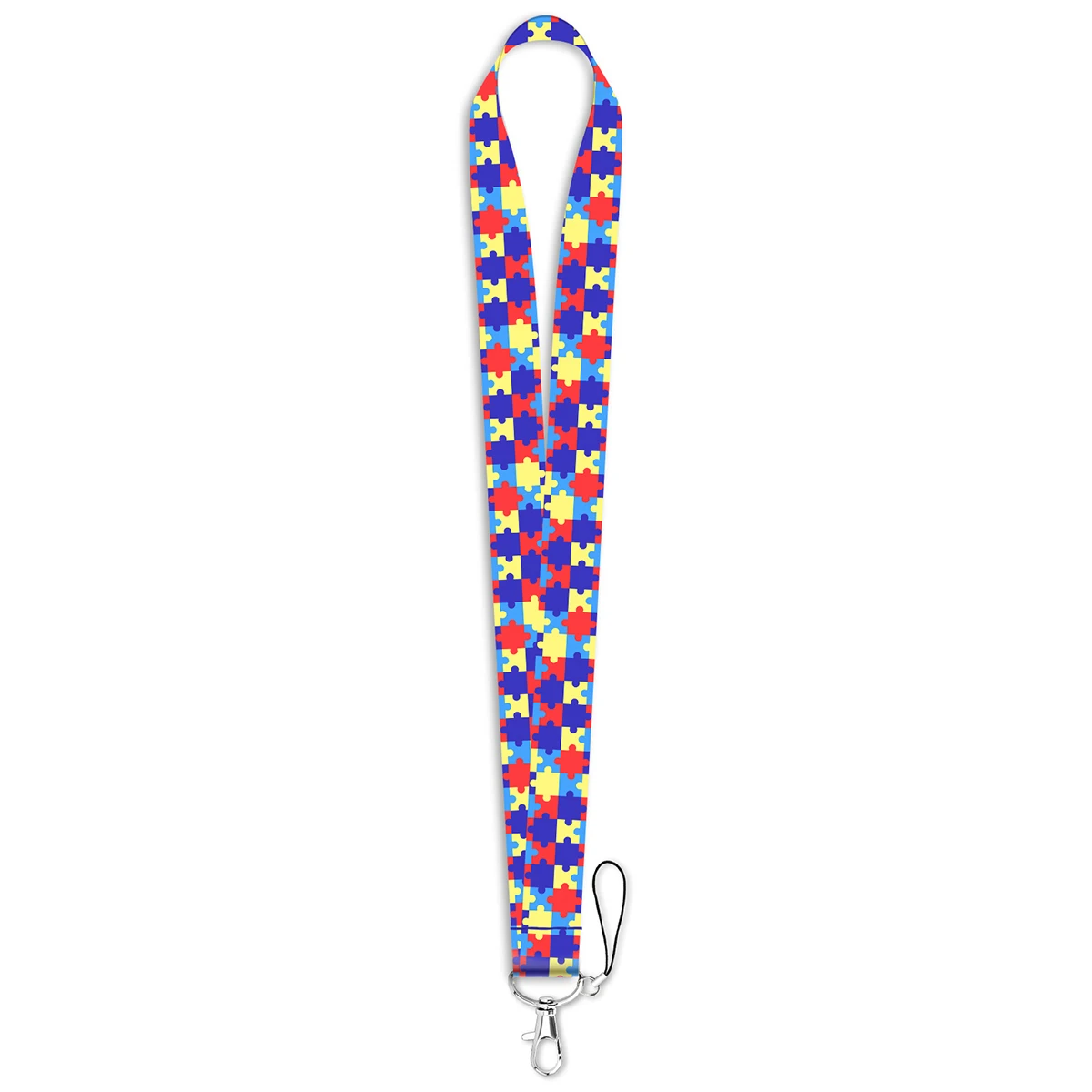 Autism Awareness Puzzle Anti-Lost Lanyard Neck Strap Lanyard for Key ID Card Gym Phone Straps USB Badge Holder DIY Hanging Rope