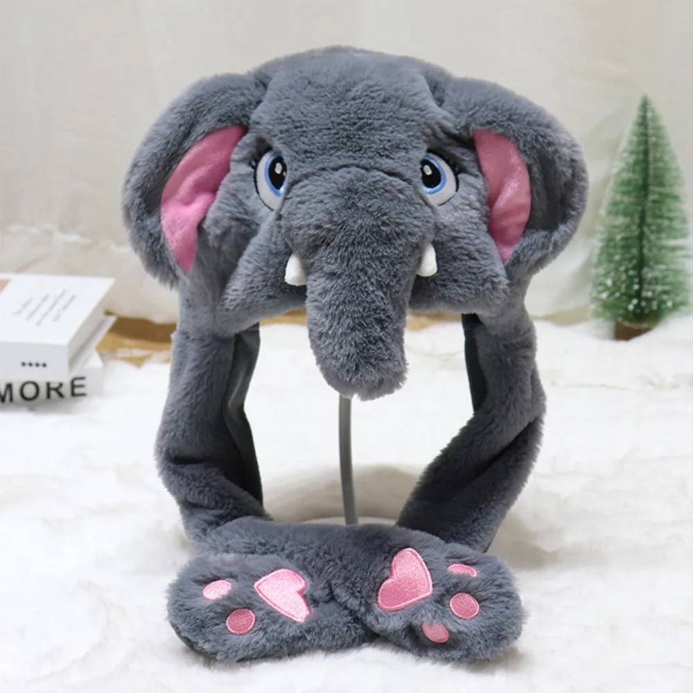 

Funny Cartoon Glowing Moving Hat Animal Neck Warmer Movable Ears Airbag Cap Headwear Earmuff Earflap Cosplay Party