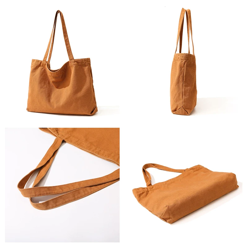 Grand sac en toile solide pour femme, sac à cuillère à soupe, sac initié coréen, sac de messager réutilisable, sac à main Y2K, poche scolaire, sac