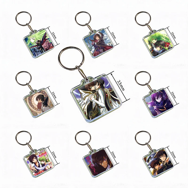 Anime CODE GEASS L-Lelouch of The Rebellion C.C. Knight of Seven Cosplay COSTUME Acrylic Keychain Handmade Hanging Ornaments
