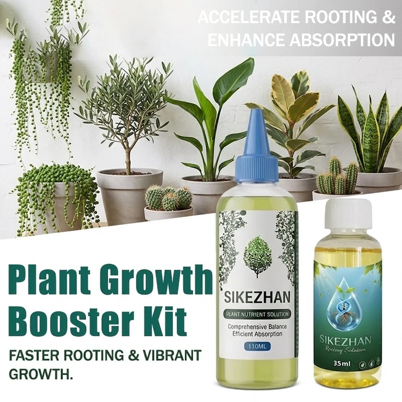Professional Plant Growth Booster Kit Liquid Nutrient Fertilizer and Fast Rooting Hormone Solution for Garden Cuttings SIKEZHAN