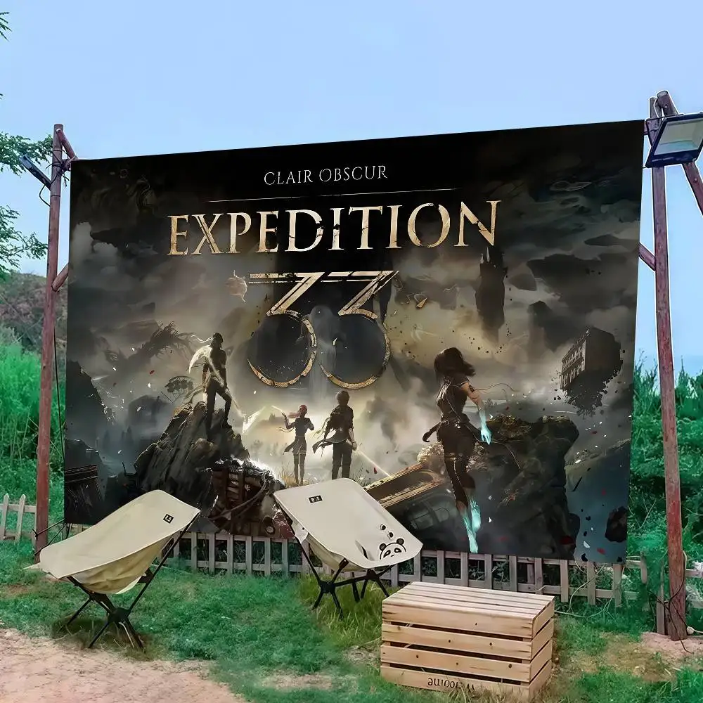 

Game C-Clair O-Obscur Expedition 33 Flag Decoration Outdoor Picnic Party Home Camping Party Art Hanging Banner
