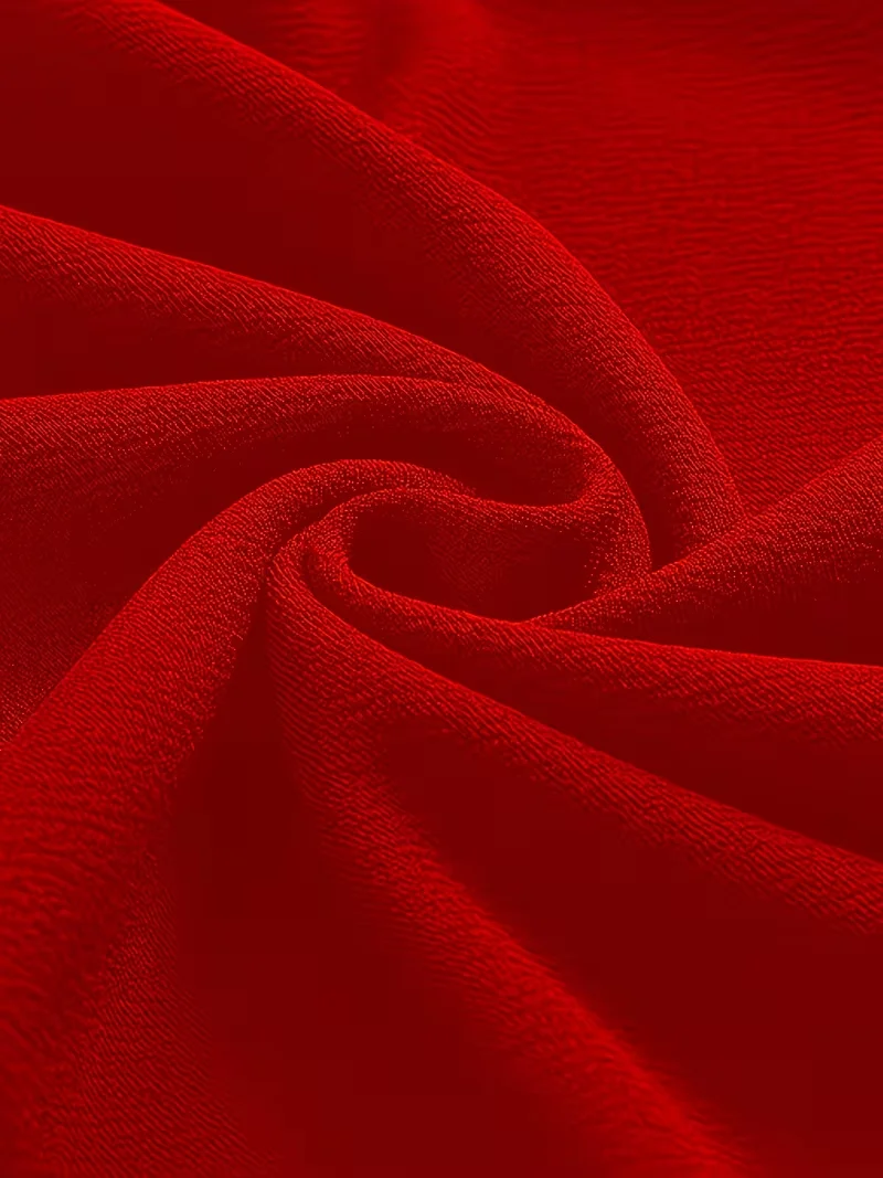 Damen Rotes Elegantes Ärmelloses V-Ausschnitt Gerafftes Schlankes Arbeits- und Cocktailkleid Sommer Bodycon Bleistift-Midikleid – Detail 8