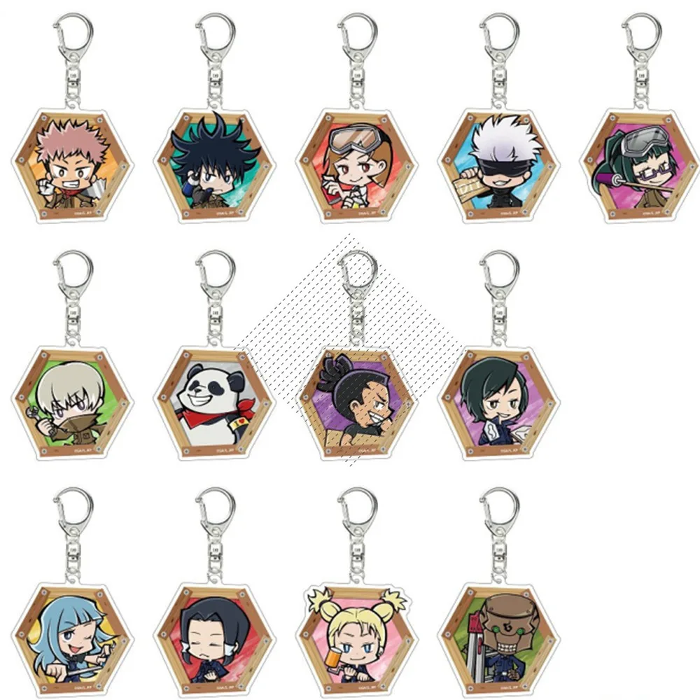 Anime Kugisaki Nobara Zenin Maki Gojo Satoru Keychain Doll Game Fushiguro Megumi Yuji Itadori Acrylic Keyring Pendant For Gift