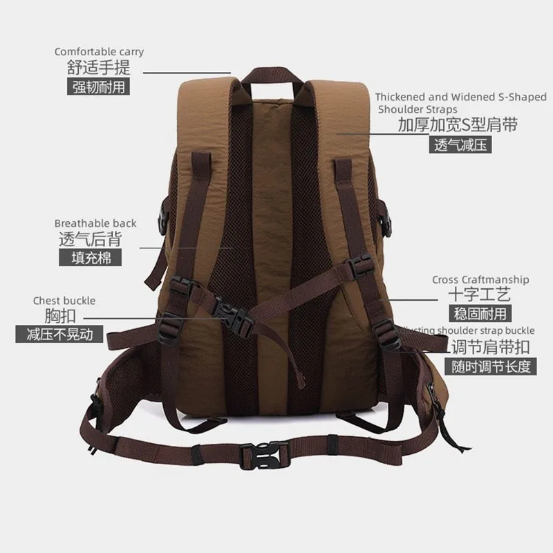 Mochilas para senderismo al aire libre, mochilas deportivas ultraligeras e informales, bolsas de montañismo de gran capacidad, bolsas de viaje unisex