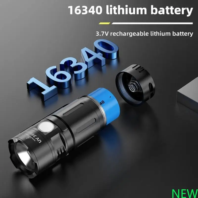 紫外線トーチ充電式懐中電灯、395nmペット尿とベッドバッグ用のミニチュアブラックライト検出器、ステインハント