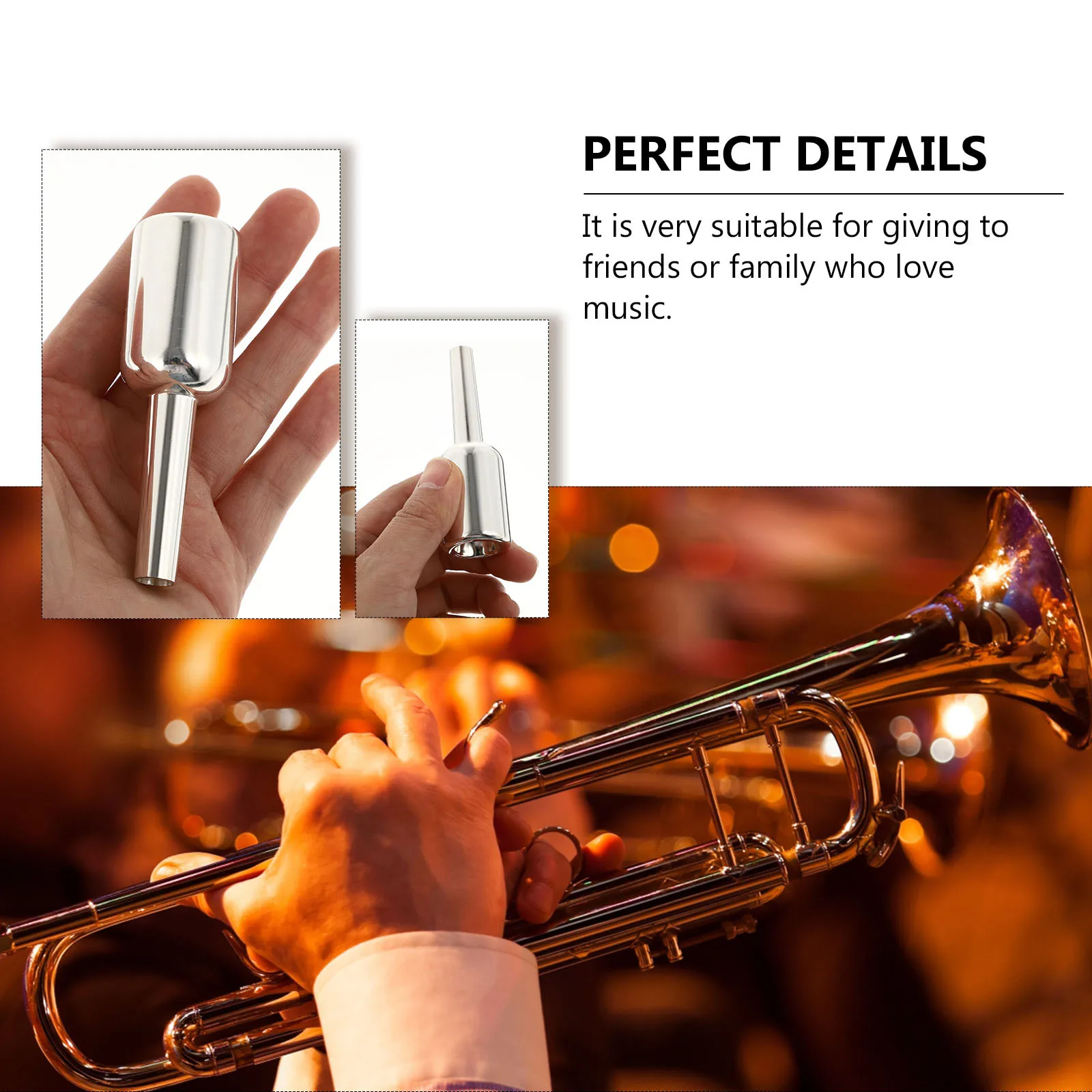

5c Trumpet Mouthpiece Silvered Heavy Type Perfect Instrument Supply Replacement for Professional and Beginner Trumpeters