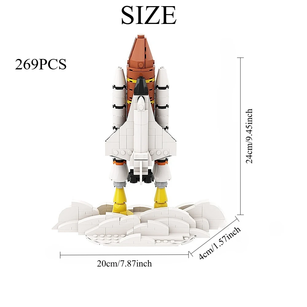 269PCS 우주 왕복선 조립 키트 - 청소년 및 성인을 위한 MOC 호환 미니 우주선 모델, 컬러 박스가 포함된 STEM 선물