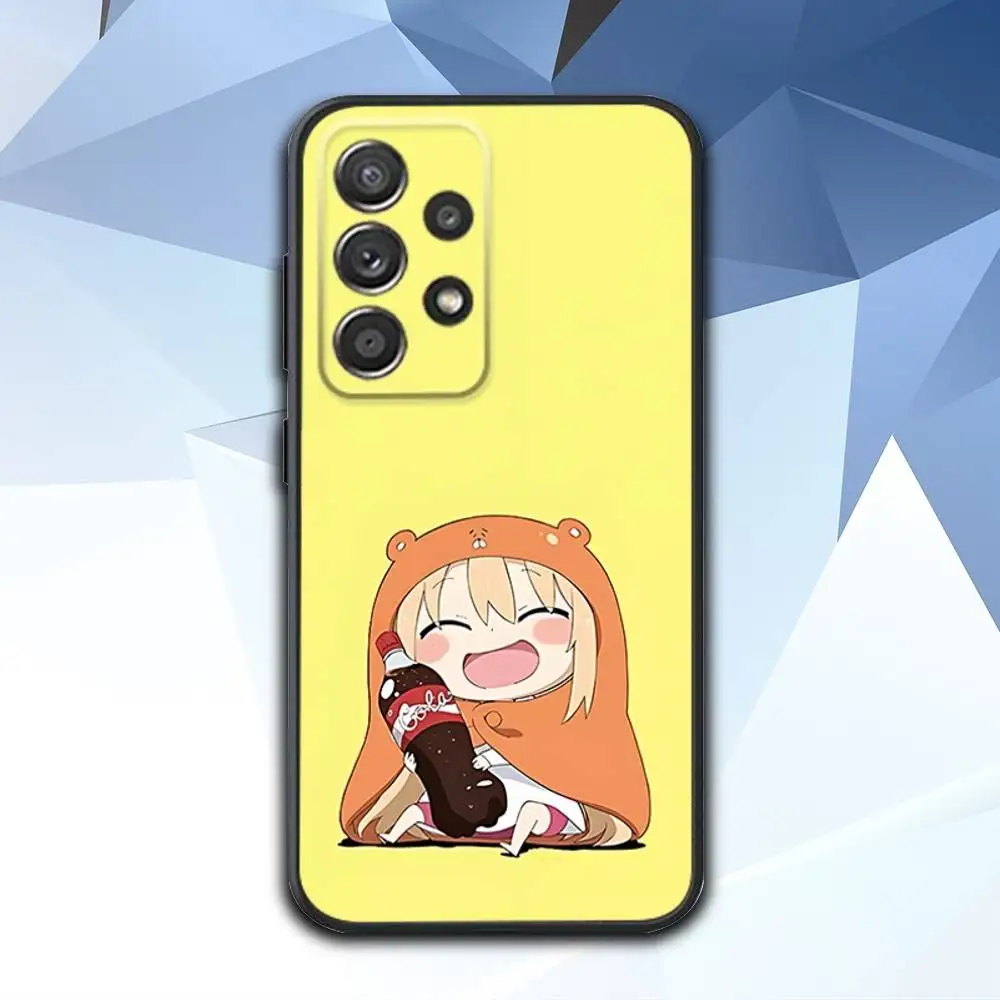 حافظة هاتف U-Umaru Cute D-DomaS لهاتف سامسونج S 25,24,23,22,30,21,10,9,Ultra,Plus,Lite,FE,4,5G حافظة سوداء ناعمة