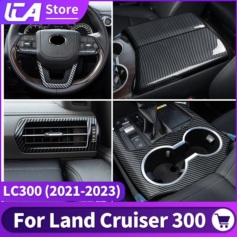 For Toyota Land Cruiser 300 2021 2022 2023 Carbon Fiber pattern Garnish Interior Accessories LC300 Upgraded Modification Tuning