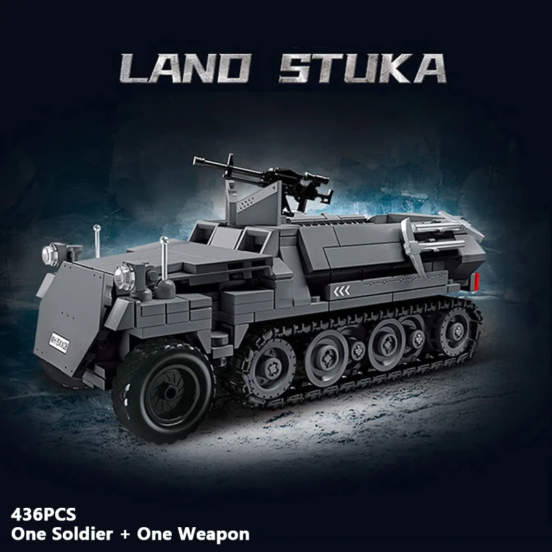 Land Stuka World War Army Military Soldiers Zu Fuss Rocket Launcher Building Blocks Bricks Model DIY Assembly Toys