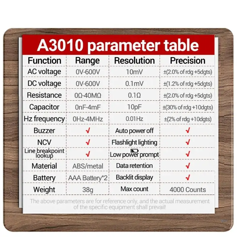 ANENG Voltage Tester for Capacitance Test Multimeter with Low Battery Indication Digital Tester Pen