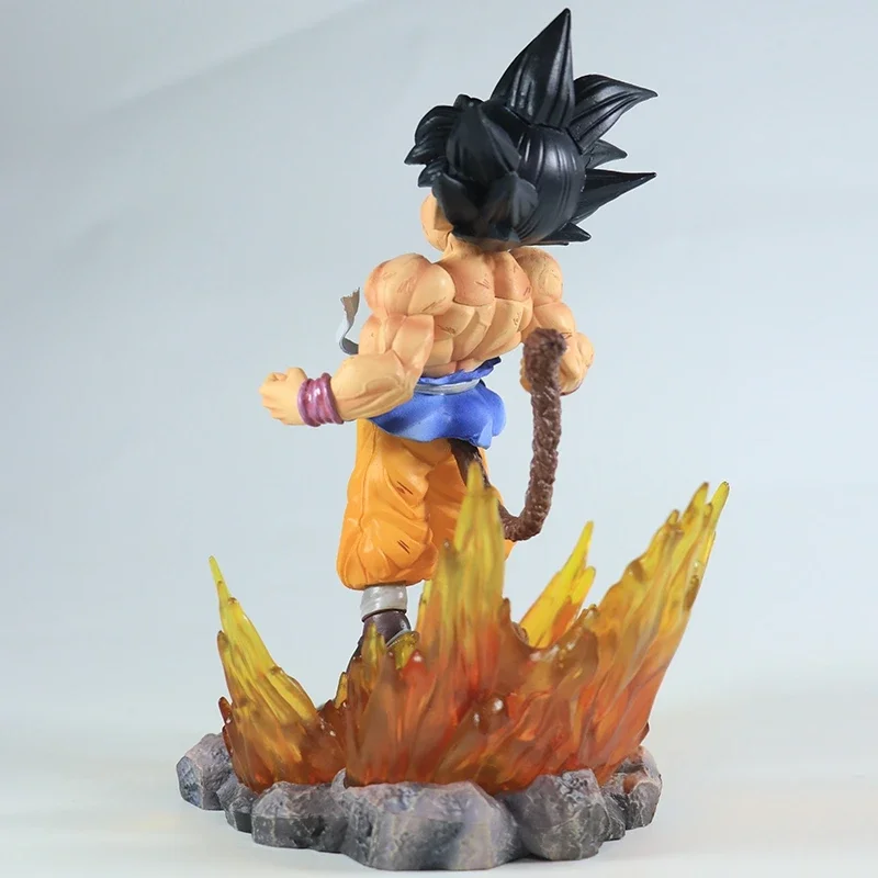 BANDAI 19cm Dragon Ball SHK Kai Ape Series NO.2 Glow Black Hair Super Four Goku Figure PVC Explosive Goku Anime Model Ornament