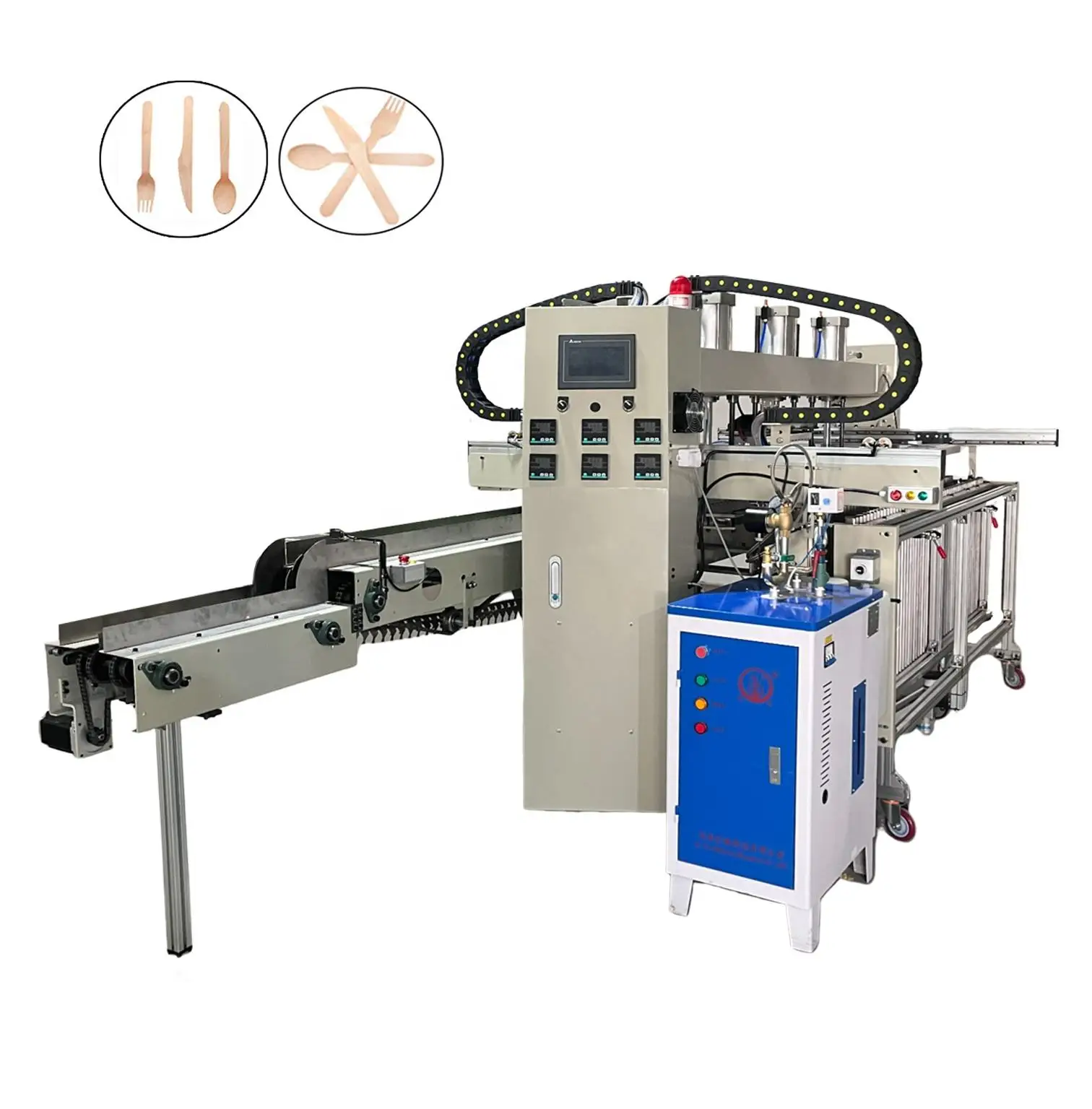 Wooden Knife Fork Spoon Production Line Wooden Tongue Depressor Making Machine