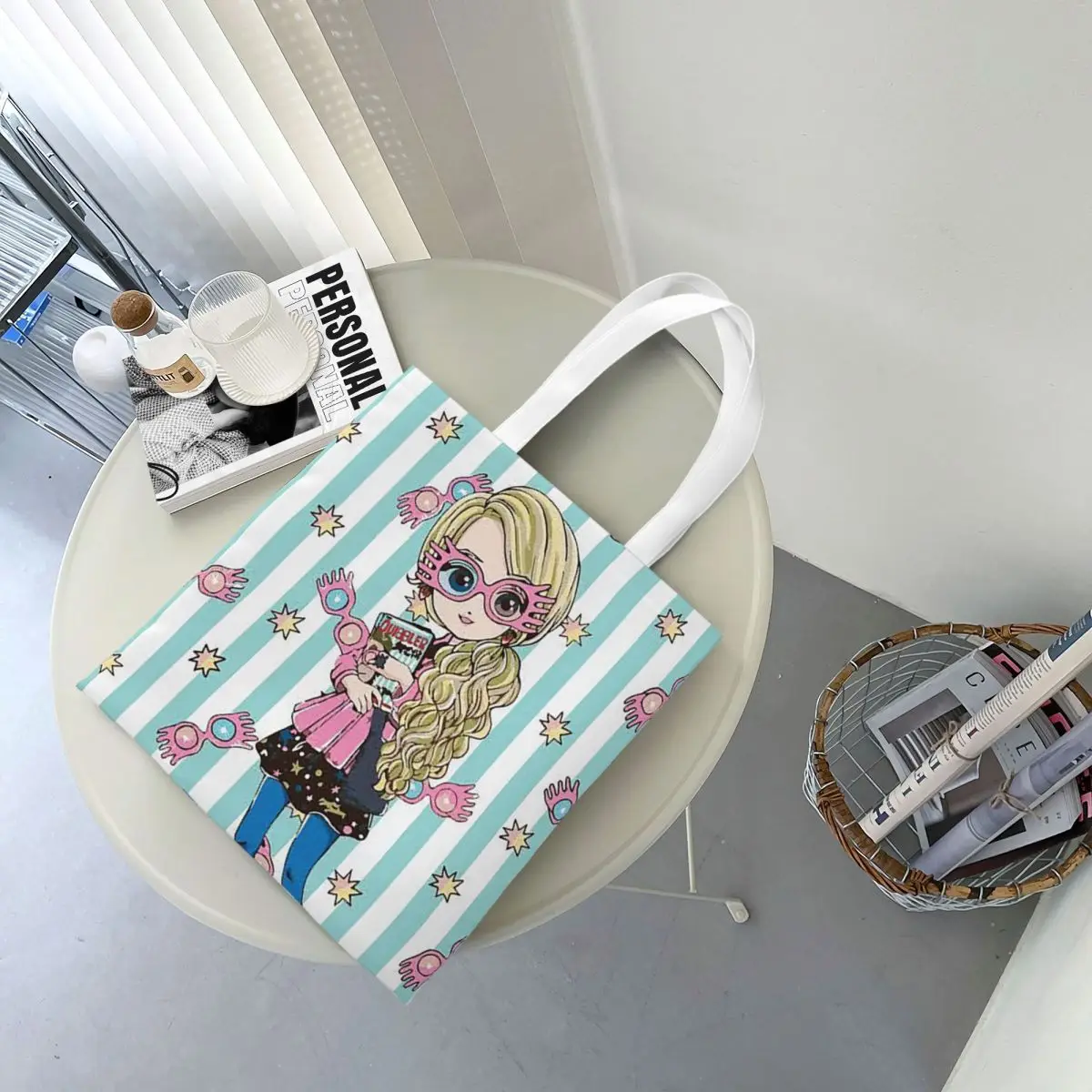 Luna L-Lovegoods Occhiali Borse per la spesa Tela La borsa tote pieghevole per ragazze Borsa a tracolla da viaggio