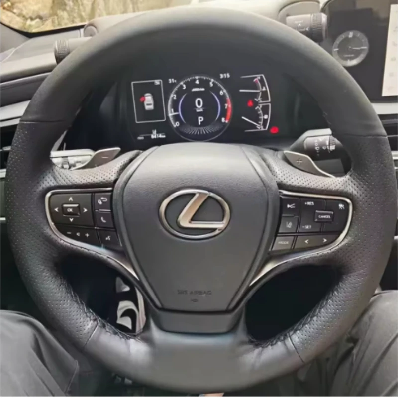 

For Lexus NX ES es200 300h rx300 nx200 ct200h Hand-Stitched Non-Slip suede Genuine Leather Car Steering Wheel Cover