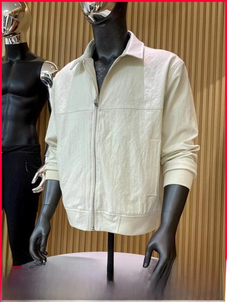 

Loose Fit Men's Faionable Casual Jaet Autumn Winter Sli Collared Outerwear Japanese Sle Texture Versatile Outerwear