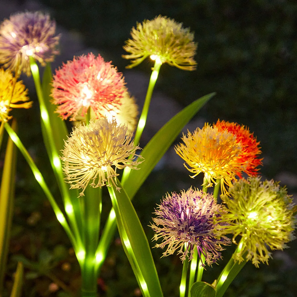 

2pcs Dandelion Lamp Solar Powered Garden Decor Outdoor Flower Lights Waterproof Patio Lawn Landscape LED Stake Lamp