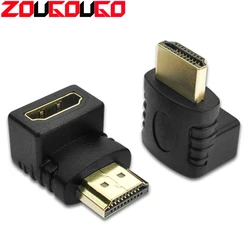 Kompatybilny z HDMI Adapter 90 270 stopni w górę w dół konwerter męski na żeński do przedłużacza laptopa HDTV PS4 Projetor