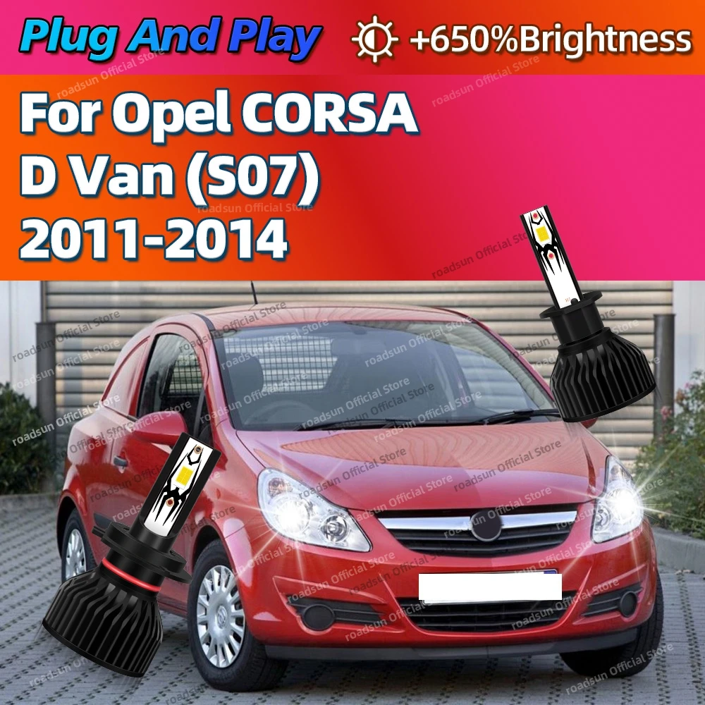 

2/4Pcs 180W LED Headlight Bulb CSP Car Headlamp 6000K White with Fan For Opel CORSA D Van S07 2011 2012 2013 2014