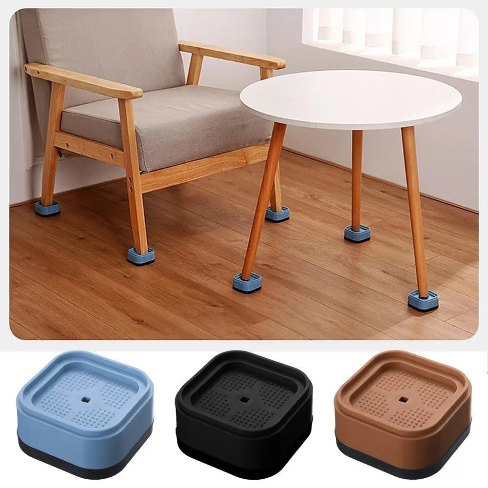 4Pcs Anti Vibration Washing Machine Support Pads Non Slip Furniture Heightening Foot Pads Shock Absorbing Rubber Mat