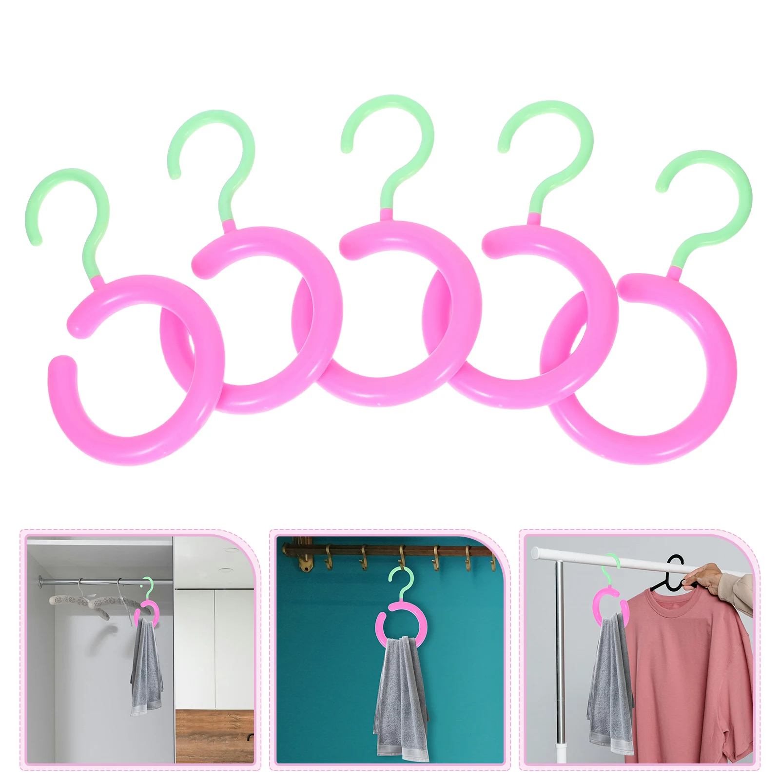

10pcs Multifunctional Scarf Belt Hanger Closet Non-Slip Round Organizer Space-Saving Tie Purse Holder Bedroom Wardrobe Hanging