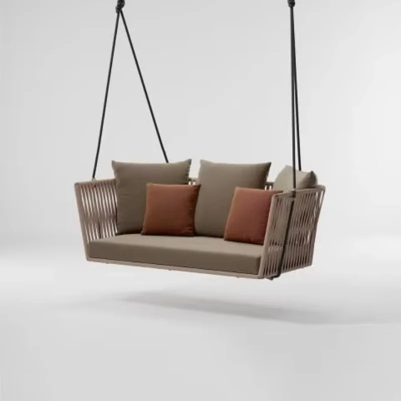 Aluminum Furniture New Arrivals Rope Woven Minimalism Modern Design Garden Patio Swing Sofa
