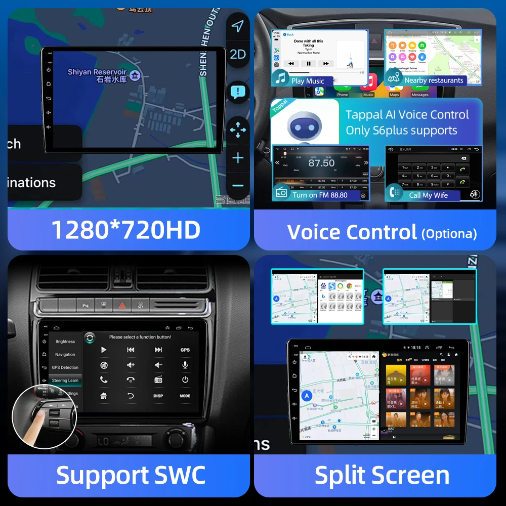 Autoradio Android 12, 4G, Navigation GPS, DSP, Stéréo, Carplay, Lecteur Vidéo, 2 DIN, Limitation, pour Voiture Hyundai Elantra 4 HD (2006-2012)