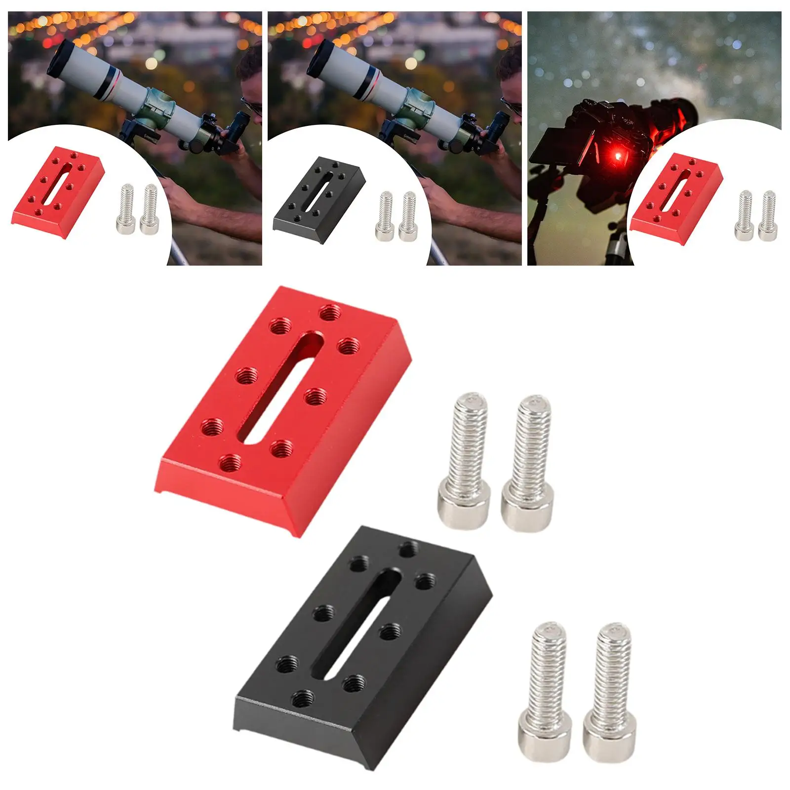 Telescope Guiding Ring Block Aluminum Alloy Horizontal Pad for Narrow Rail Adapter Accessory
