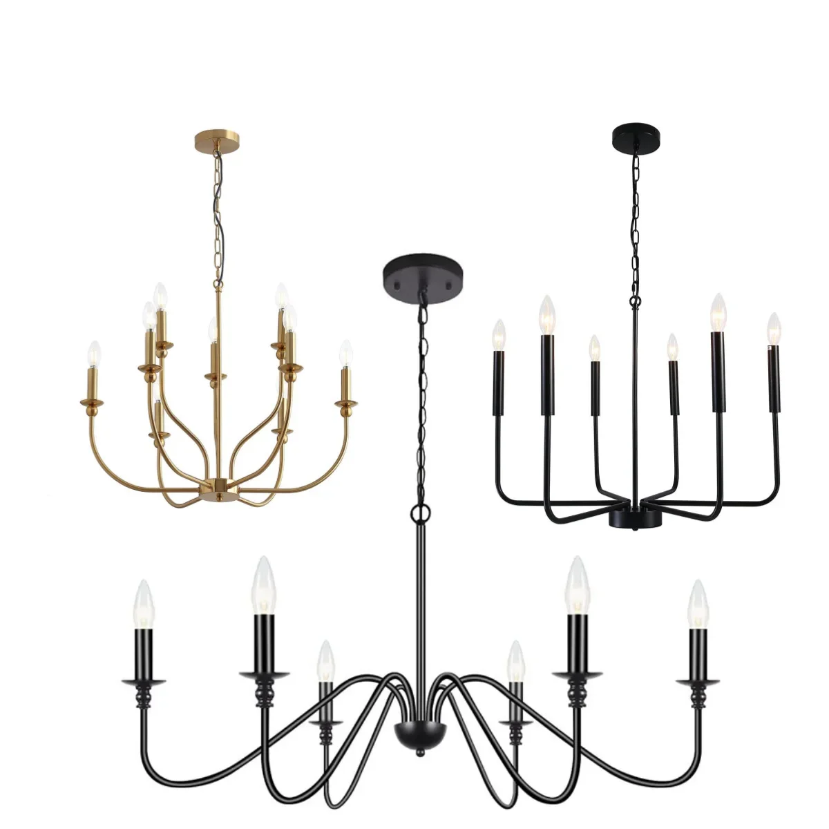 

Rustic Classic LED Iron Chandelier Hanging Light Fixture Pendant Lamp for Kitchen Living Dining Room Hotel Loft Bar Home