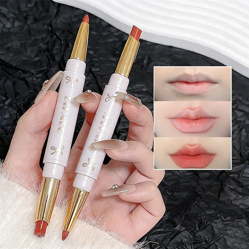 DIKALU Matte Lip Liner Stift Wasserdicht Contouring Lippenstift Doppelseitige Dauerhafte Antihaft Tasse Glatte Samt Lippen Make-Up Kosmetik
