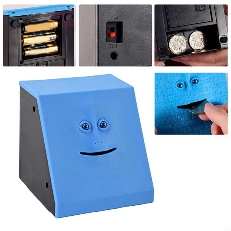 Y88D 1PCカラフルなATMマシンおもちゃ自動音楽金貨銀行笑顔の顔の銀行
