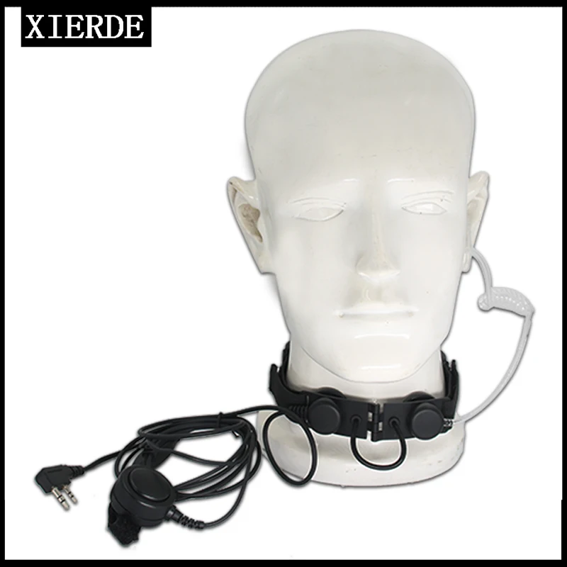 CS DulThroat Micro Doigt Étanche PTT Tube Puissance Microphone Casque De Cyclisme Pour MendBaoFeng UV-5R TYT Radio Bidirectionnelle