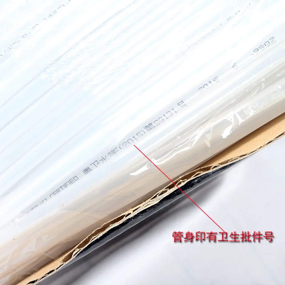 2 Points Pe Transparent Water Pipe Water Purifier Transparent Pe Pipe Dow Brand Food Grade Two Points Transparent Ts Water Pipe with Words