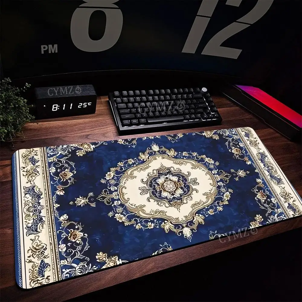 Blue Persian carpet game accessories mouse pad computer desk, Xxl mouse pad, large mouse pad, extra-large Persian carpet
