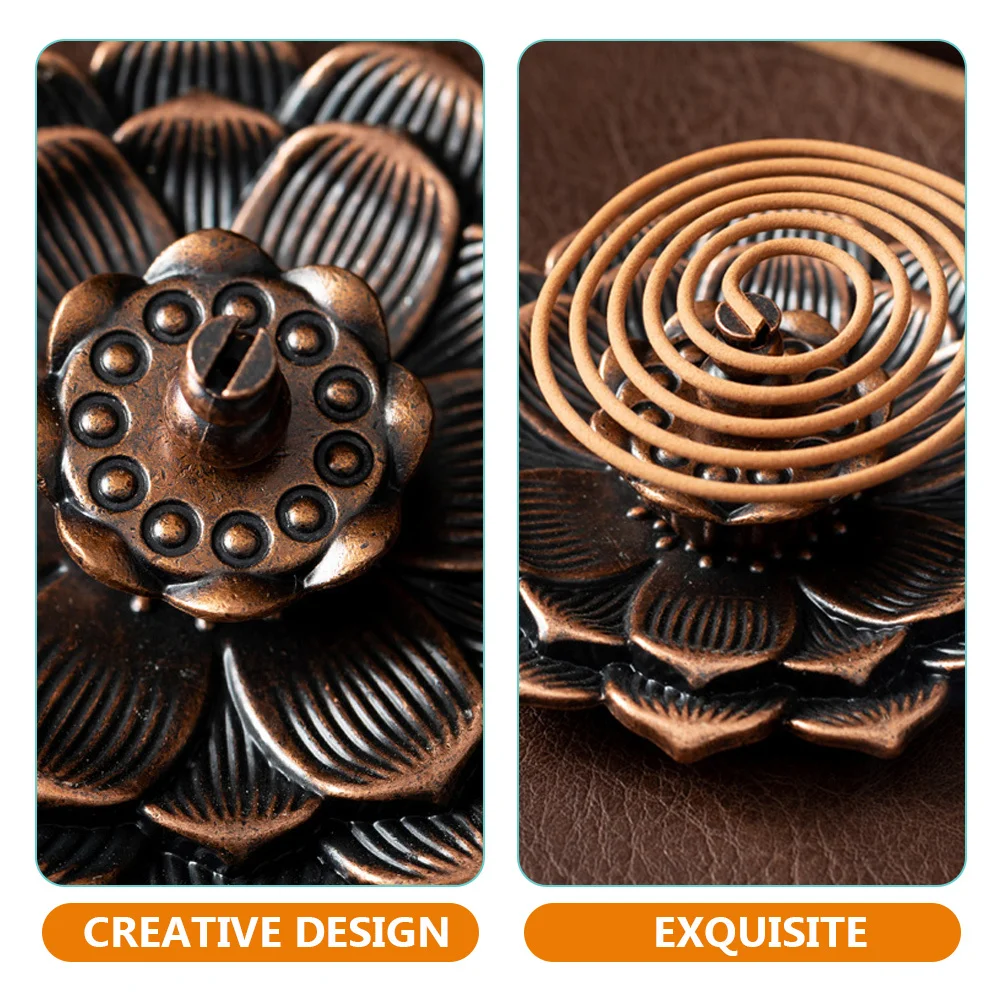 

Lotus Shaped Incense Burner Alloy Incense Holder for Sticks Table Top Decor Home Aroma Ornament Censer Decors