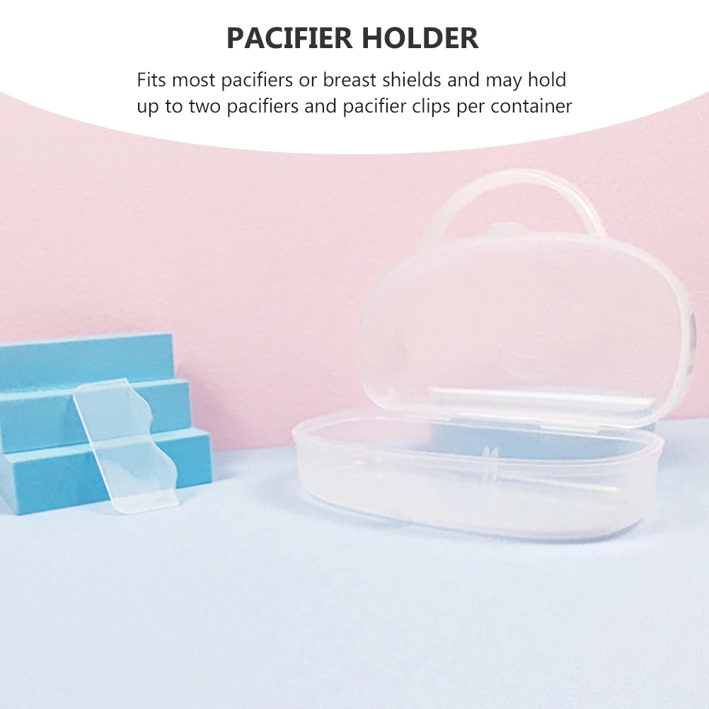 Contenedor transparente a prueba de polvo para bebé, bolsa de pañales para cochecito de viaje, soporte para mordedor, funda para chupete para recién nacido, 4 Uds.