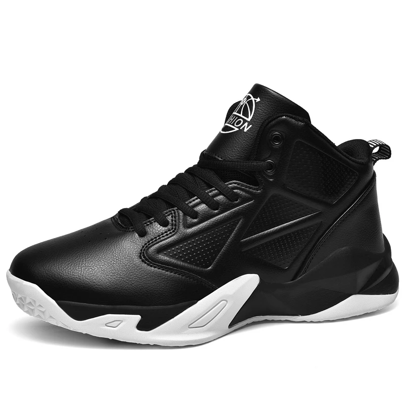 Skórzane wysokie buty do koszykówki męskie antypoślizgowe trampki do koszykówki buty sportowe unisex rozmiar 35-46 47 48 49