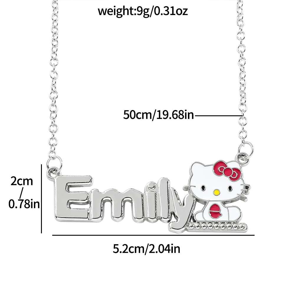 Sanrio Cartoon Cute Kuromi Necklace Fashion Letter Cinnamon Neckchain For Women Girls Birthday Party Pendant Jewelry Gifts